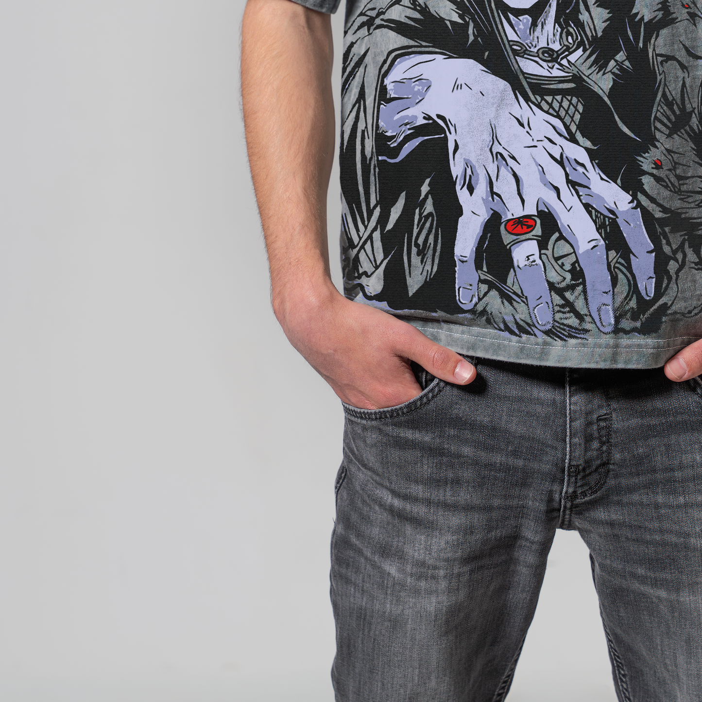 ITACHI GRAY OVERSIZE KOSZULKA - NARUTO