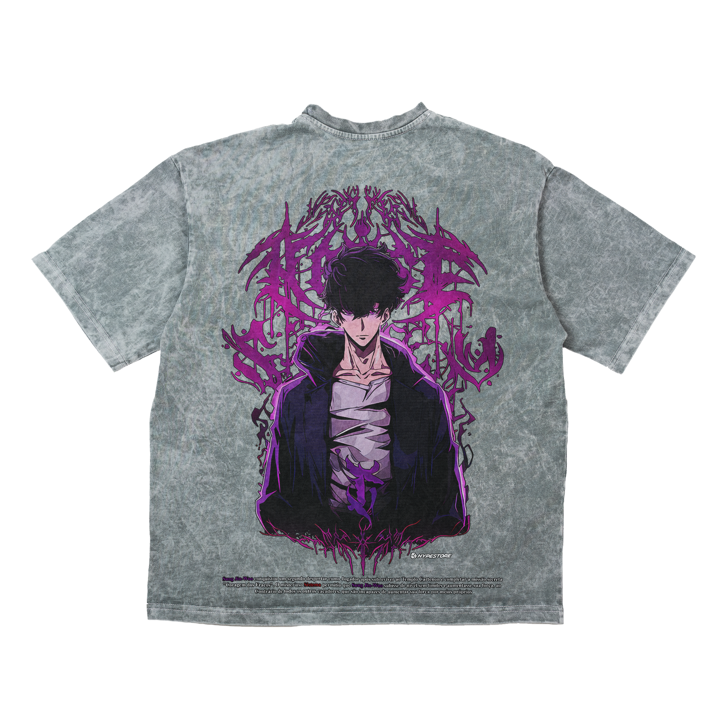 JINWOO GRAY OVERSIZE KOSZULKA - SOLO LEVELING