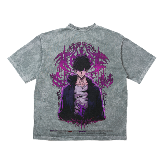 JINWOO GRAY OVERSIZE KOSZULKA - SOLO LEVELING