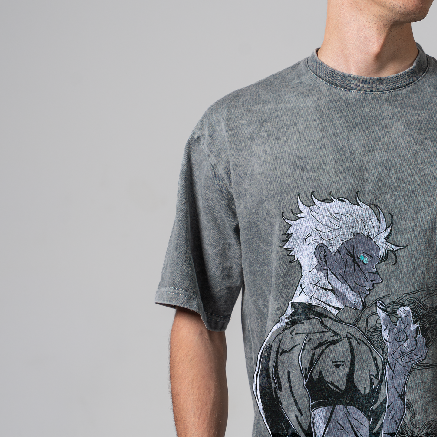 GOJO GRAY OVERSIZE KOSZULKA - JUJUTSU KAISEN
