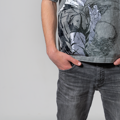 GOJO GRAY OVERSIZE KOSZULKA - JUJUTSU KAISEN