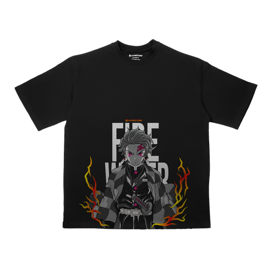 TANJIRO FIRE KOSZULKA OVERSIZE - DEMON SLAYER